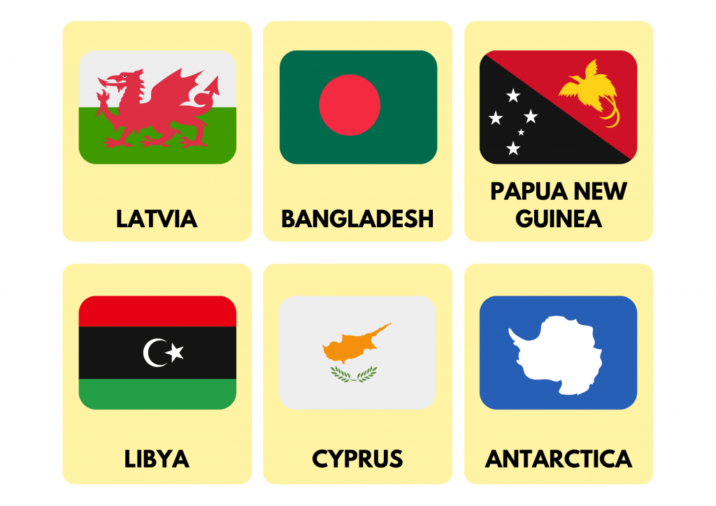 World countrie (15): Latvia, Bangladesh, Papua New Guinea, Libya, Cyprus, And Antarctica