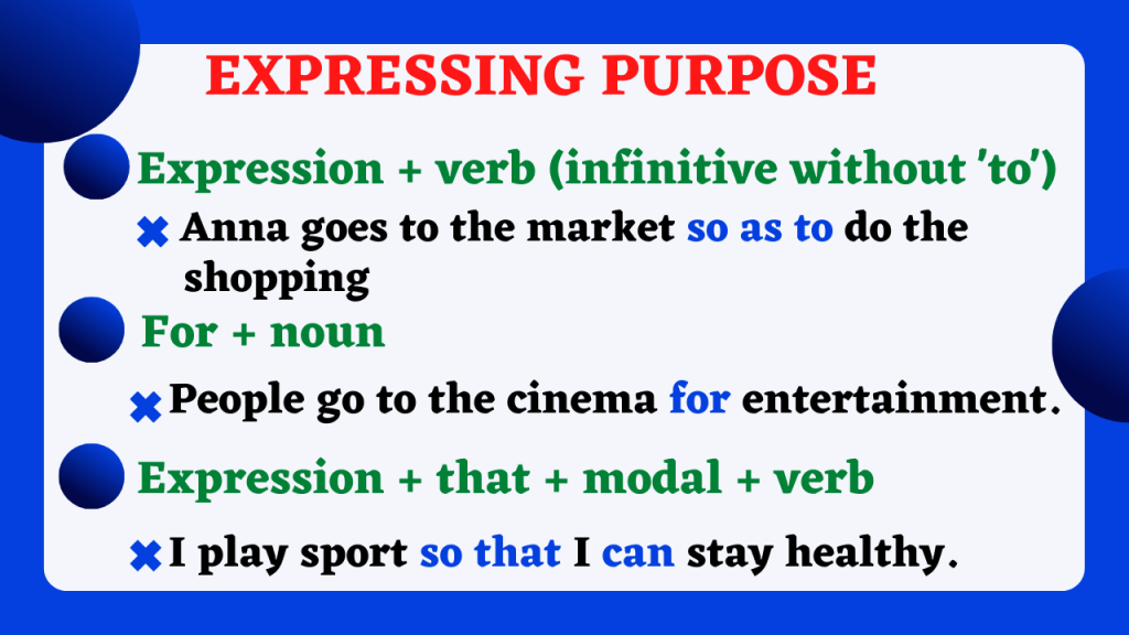 How to express purpose