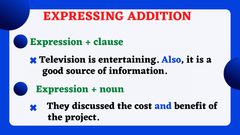 Expressing Addition - ENGLISH4ALL