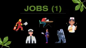Jobs (1): a nurse, typist, firefighter, riot squad member, postwoman, and pilot.